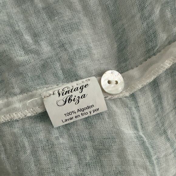 Vintage Ibiza Long Sleeve Cotton Maxi Dress Free Size - Picture 9 of 14